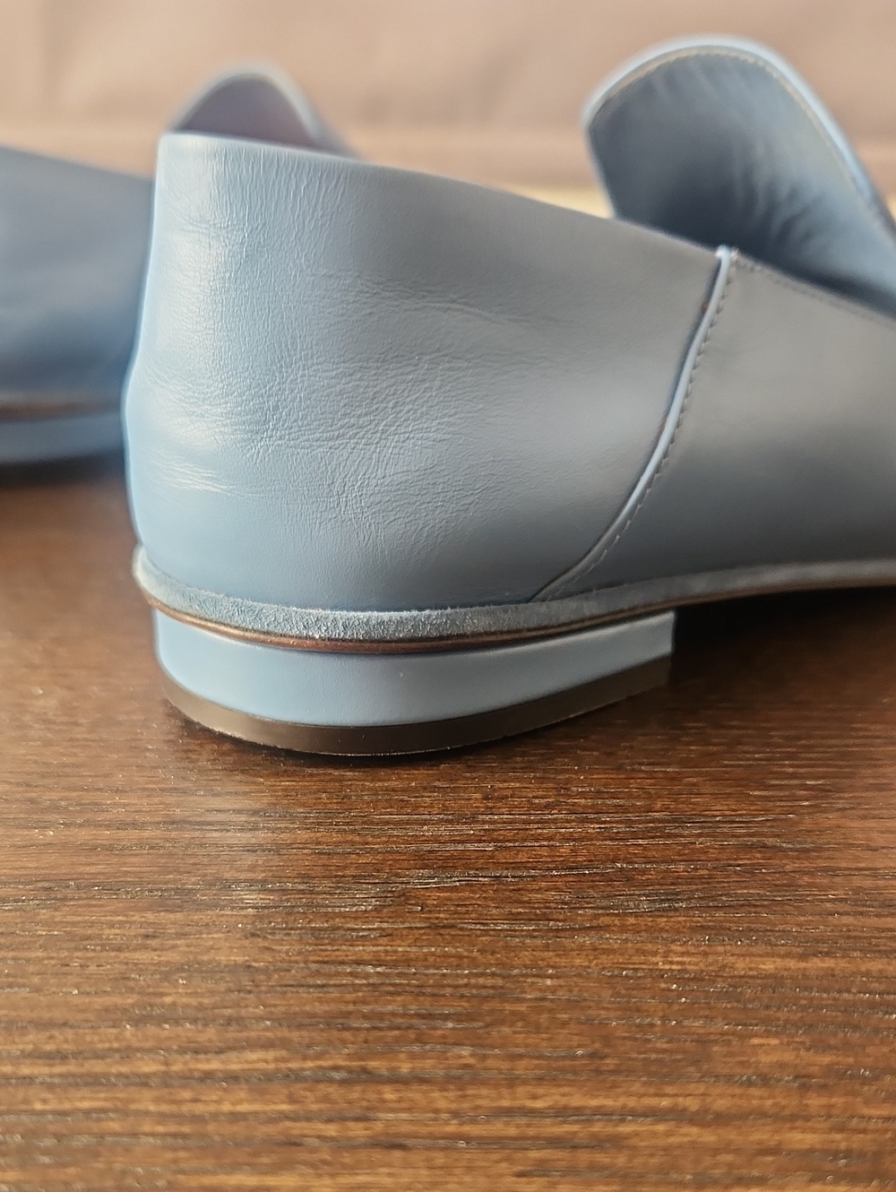 Salvatore Ferragamo Light Blue Ladies Leather Loafers with Silver Hardware - Picture 7 of 8